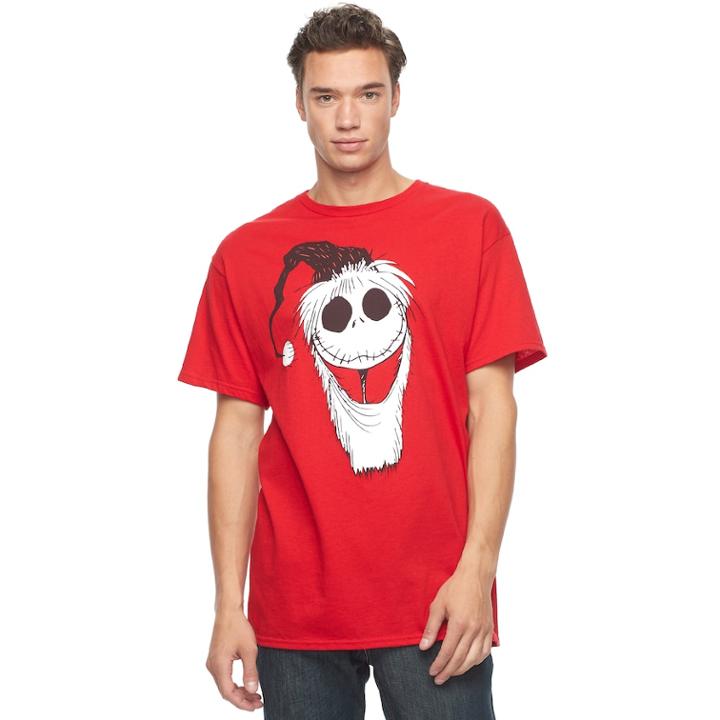 Men's Nightmare Before Christmas Santa Jack Tee, Size: Medium, Brt Red