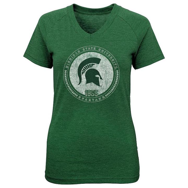 Girls 4-6x Michigan State Spartans Medallion Tee, Girl's, Size: M(5/6), Green