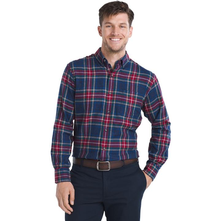 Men's Izod Regular-fit Plaid Flannel Easy-care Button-down Shirt, Size: Medium, Turquoise/blue (turq/aqua)