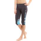 Women's Marika Ava Perforated Yoga Capris, Size: Small, Turquoise/blue (turq/aqua)