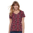 Women's Croft & Barrow&reg; Essential Classic V-neck Tee, Size: Medium, Med Red