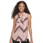 Juniors' Candie's&reg; Printed Lace-up Top, Girl's, Size: Small, Pink