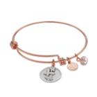 Love This Life Crystal Good Friends Butterfly Charm Bangle Bracelet, Women's, Silver
