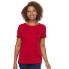 Women's Croft & Barrow&reg; Essential Crewneck Tee, Size: Small, Med Red
