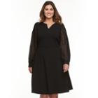 Plus Size Suite 7 Crepe Fit & Flare Dress, Women's, Size: 14 W, Black