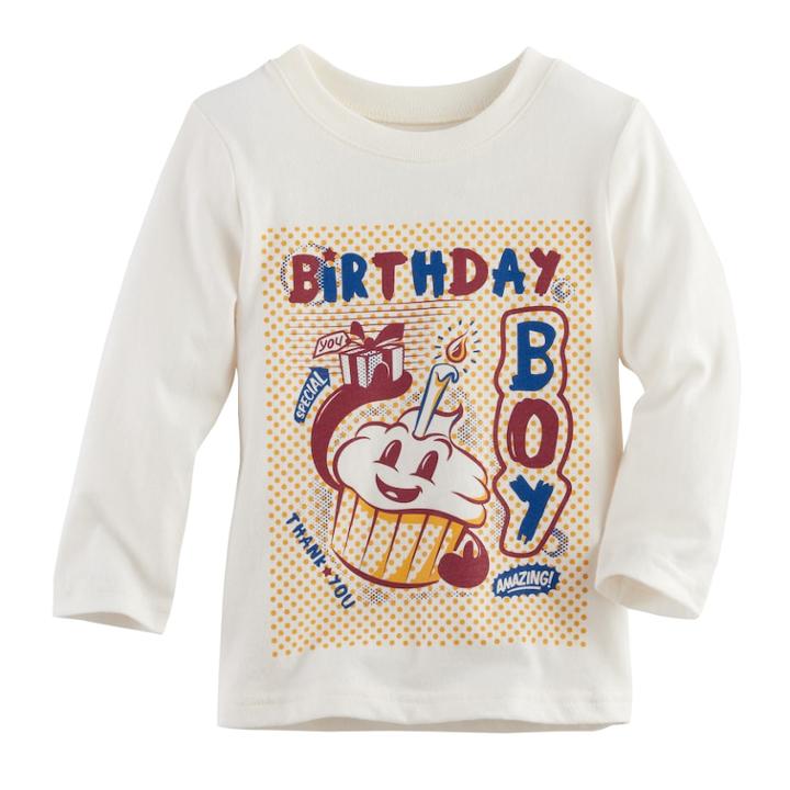 Baby Boy Jumping Beans® Birthday Softest Graphic Tee, Size: 12 Months, White