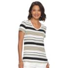 Women's Croft & Barrow&reg; Essential Classic V-neck Tee, Size: Medium, Light Grey