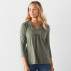 Women's Sonoma Goods For Life&trade; Embroidered Eyelet Top, Size: Xl, Green