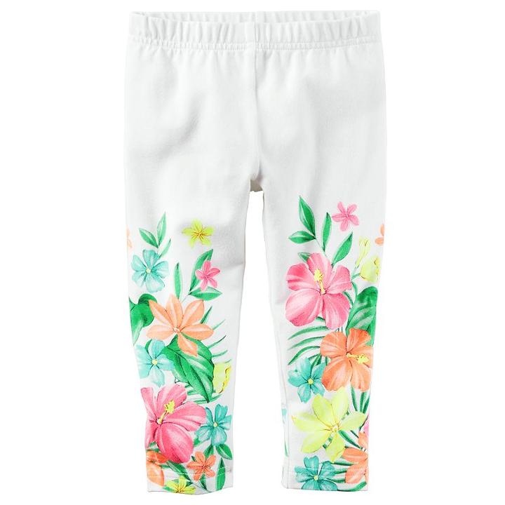 Girls 4-8 Carter's Print Leggings, Girl's, Size: 5, White