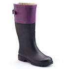 Chooka Colorblock Gussetted Women's Waterproof Rain Boots, Size: 7, Drk Purple
