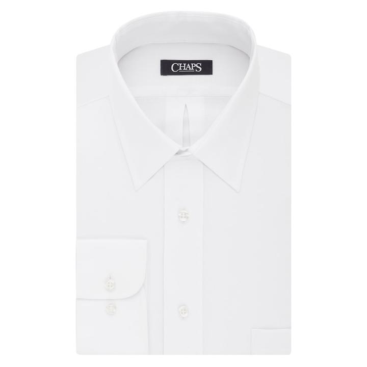 Big & Tall Chaps Regular-fit Stretch-collar Wrinkle-free Dress Shirt, Men's, Size: 18 34/5b, White