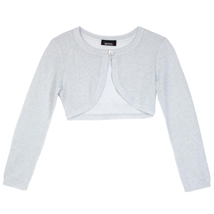 Girls 7-16 Iz Amy Byer Lurex Knit Shrug, Size: Xl, Silver