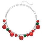 Holiday Jingle Bell Necklace, Teens, Multicolor