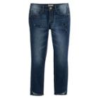 Girls 7-16 So&reg; Angled Hem Ankle Jeggings, Size: 14, Blue
