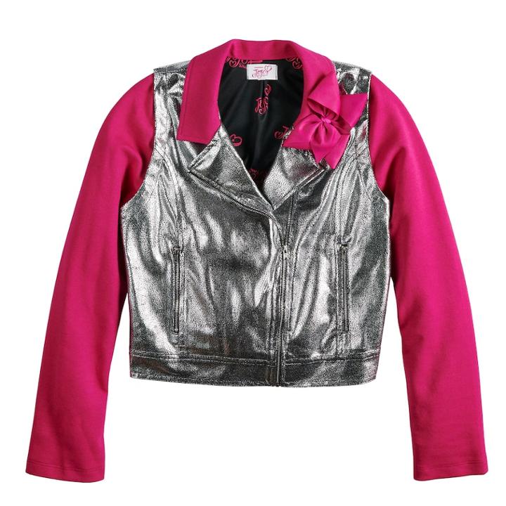 Girls 7-16 Jojo Siwa Moto Jacket, Size: Large, Silver