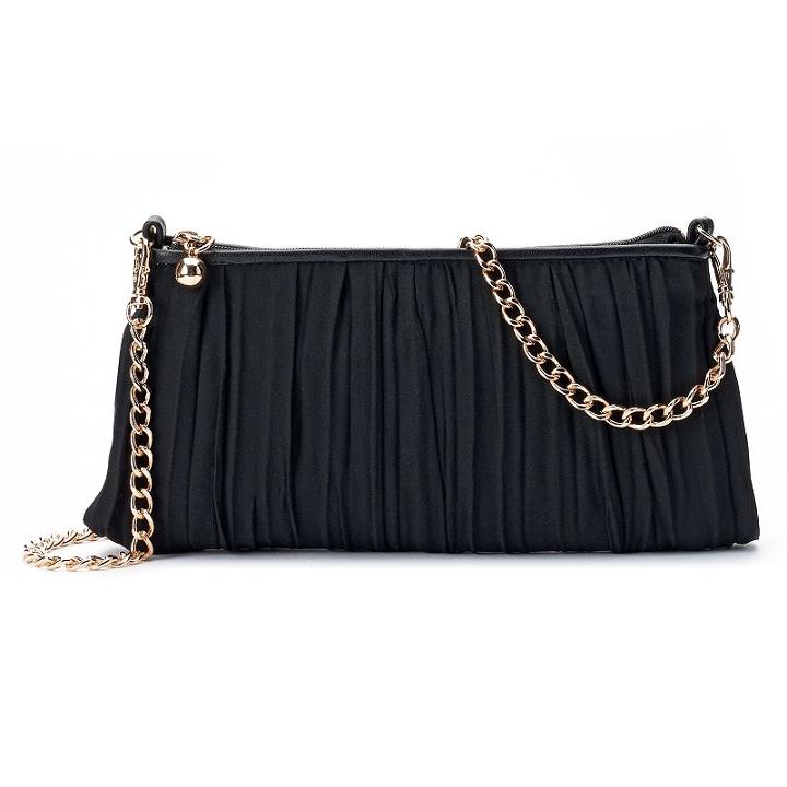Lc Lauren Conrad Lili Chiffon Pleated Clutch, Women's, Black