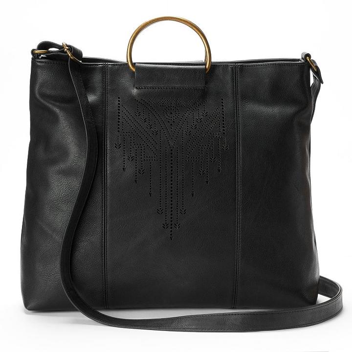 Mudd&reg; Rubina Perforated Convertible Tote, Women's, Black