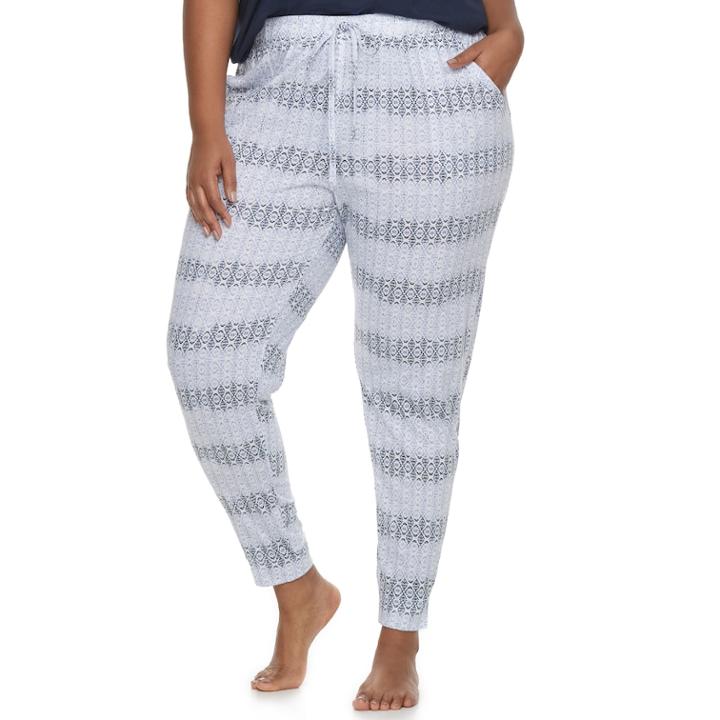 Plus Size Sonoma Goods For Life&trade; Printed Jogger Lounge Pants, Women's, Size: 1xl, Brt Purple