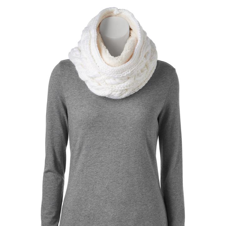 Sonoma Goods For Life&trade; Braided Cable-knit Lined Cowl Scarf, Women's, Natural