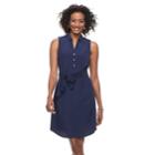 Women's Dana Buchman Sateen Shirt Dress, Size: Xl, Blue (navy)