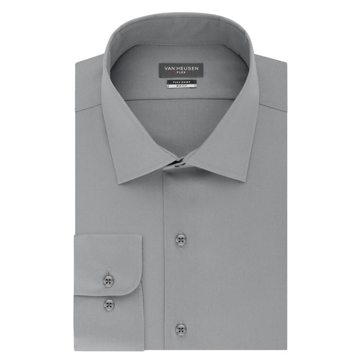 Big & Tall Van Heusen Flex-collar Dress Shirt, Men's, Size: 17.5 36/7t, Grey Other