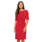 Women's Suite 7 Ruched Sheath Dress, Size: 8, Med Red