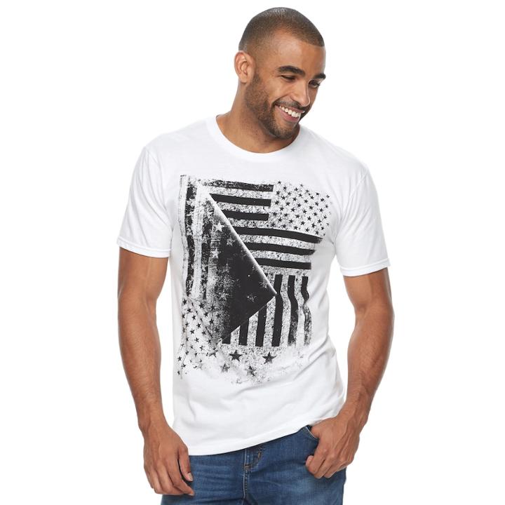 Men's Apt. 9&reg; American Flag Tee, Size: Large, White