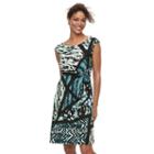 Women's Dana Buchman Print Twist-front Dress, Size: Xl, Med Green