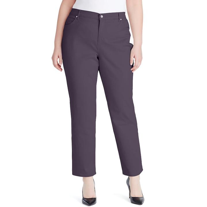 Plus Size Gloria Vanderbilt Amanda Classic Tapered Jeans, Women's, Size: 16 - Regular, Dark Grey