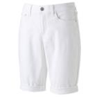 Women's Croft & Barrow&reg; Cuffed Jean Bermuda Shorts, Size: 8, White