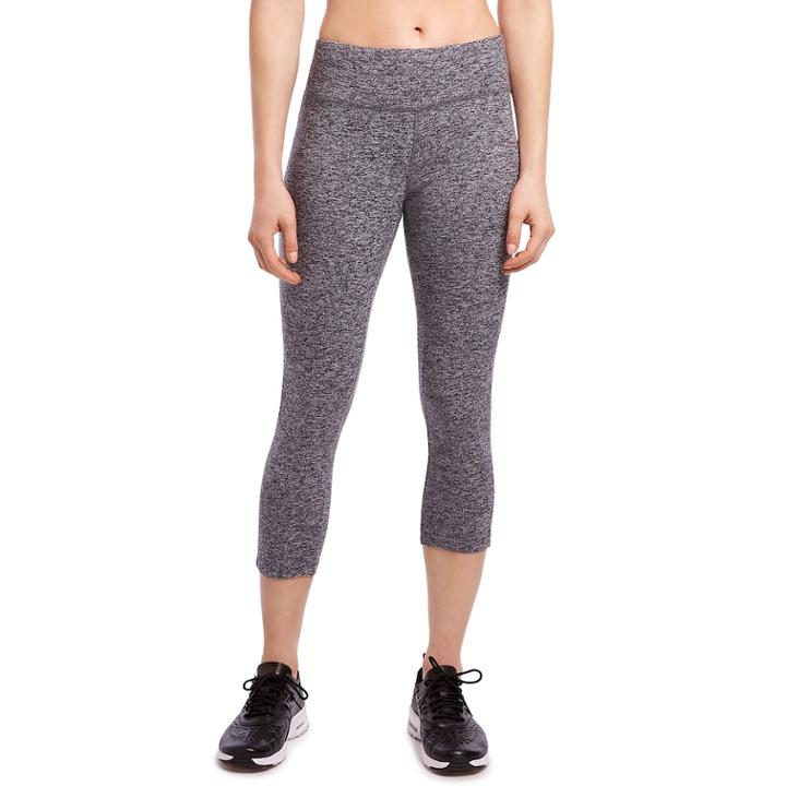 Women's Jockey Sport Mlange Midrise Capri Leggings, Size: Xl, Med Grey