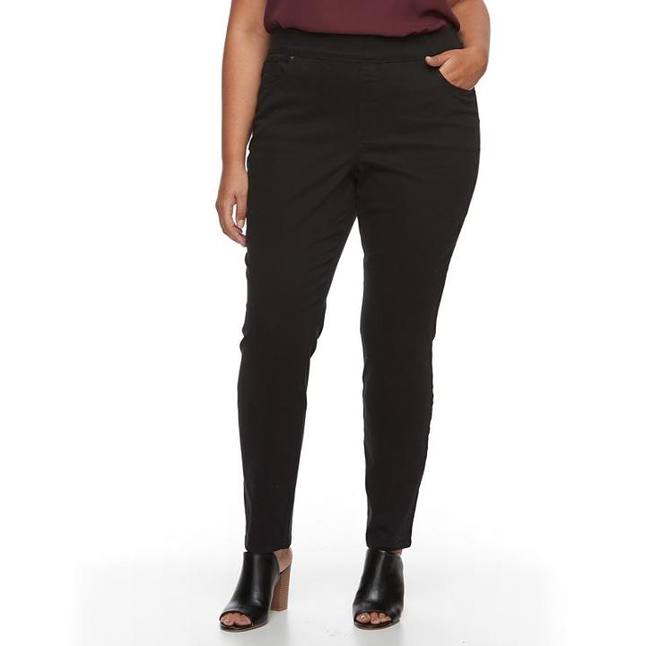 Plus Size Gloria Vanderbilt Avery High-rise Pull-on Jeans, Women's, Size: 20 W, Black