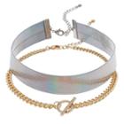 Iridescent & Faux Toggle Choker Necklace Set, Women's, Multicolor