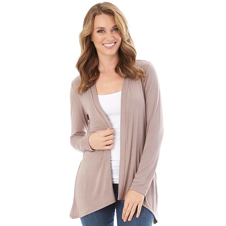 Women's Apt. 9 Lace Back Cozy Cardigan, Size: Medium, Beige Oth