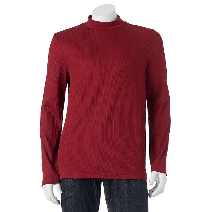 Men's Croft & Barrow&reg; Classic-fit Solid Mockneck Tee, Size: Large, Red