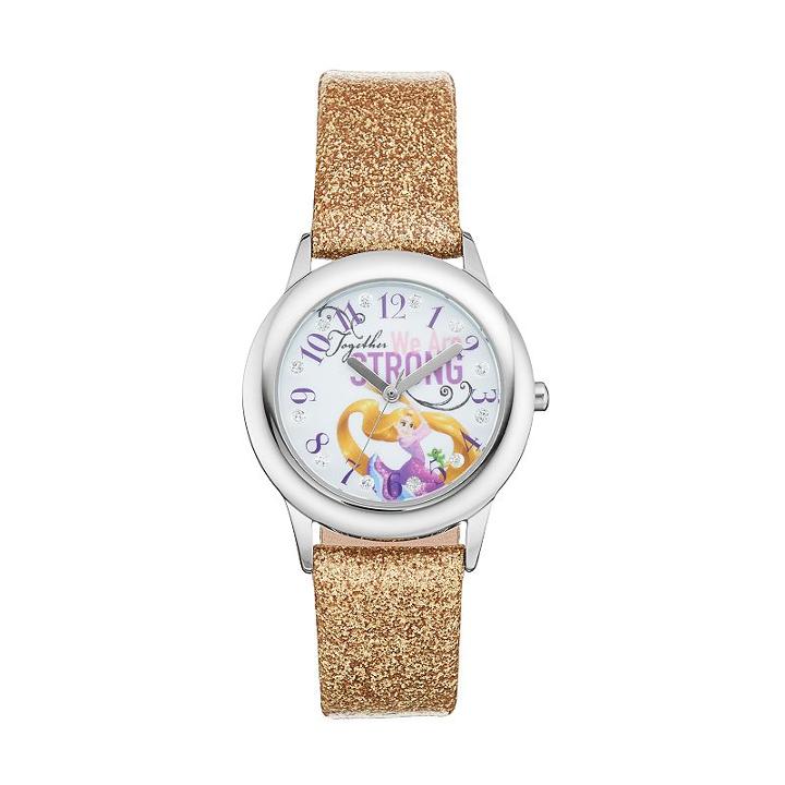 Disney Princess Rapunzel Together We Are Strong Kids' Leather Watch, Women's, Yellow