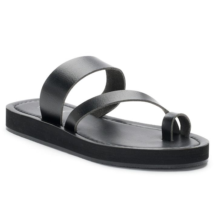 Women's Sonoma Goods For Life&trade; Strappy Toe Loop Platform Sandals, Size: Large, Black