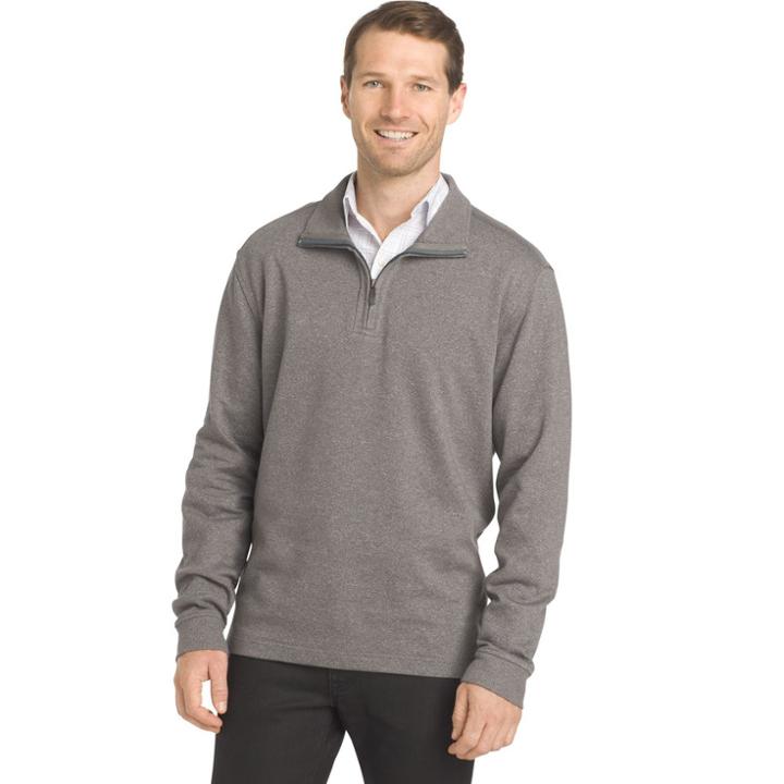 Big & Tall Van Heusen Flex Stretch Regular-fit Quarter-zip Pullover, Men's, Size: 3xl Tall, Grey Other