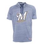 Men's Stitches Milwaukee Brewers Hooded Tee, Size: Xxl, Blue (navy)