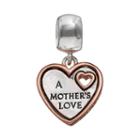 Individuality Beads Sterling Silver & 14k Rose Gold Over Silver Mother's Love Heart Charm, Women's