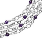 Lyric Sterling Silver Amethyst And Diamond Accent Multistrand Bracelet, Women's, Size: 7.5, Purple