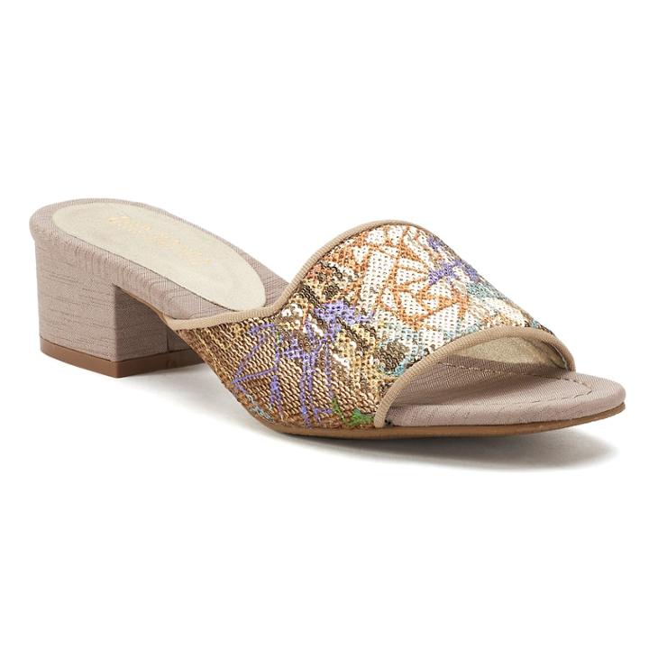 Ann Marino Zippity Do Dah Women's Mules, Size: Medium (7), Beig/green (beig/khaki)