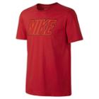 Men's Nike Embroidered Block Tee, Size: Small, Dark Pink