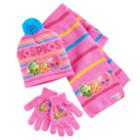 Girls 4-16 Shopkins Apple Blossom, Kooky Cookie & D'lish Donut Hat, Gloves & Scarf Set, Pink