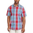 Big & Tall Chaps Classic-fit Plaid Easy-care Button-down Shirt, Men's, Size: 3xl Tall, Red