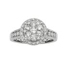 Igl Certified Diamond Halo Engagement Ring In 14k White Gold (1 Ct. T.w.), Women's, Size: 7.50