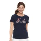 Women's Croft & Barrow&reg; Crewneck Graphic Tee, Size: Large, Dark Blue