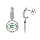 Green Bay Packers Team Logo Drop Earrings, Women's, White