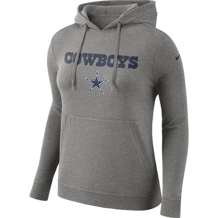 Women's Nike Dallas Cowboys Club Hoodie, Size: Xl, Dark Grey