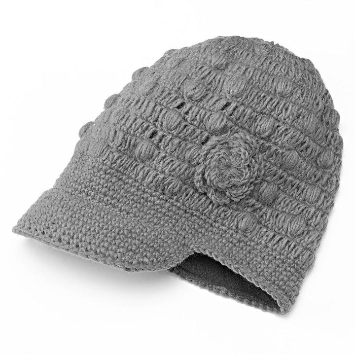 Sijll Flower Bill Wool Hat, Women's, Grey